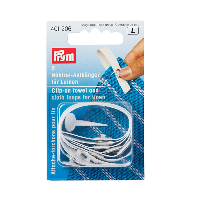 Prym Clip-On Towel and Cloth Loops for Linen White - 401206