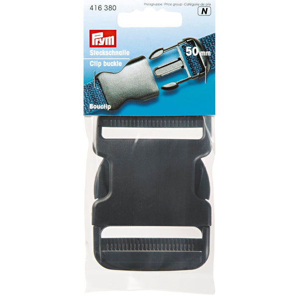 Prym Clip Buckle Plastic 50mm Black - Secure Fastening Solution - 416380