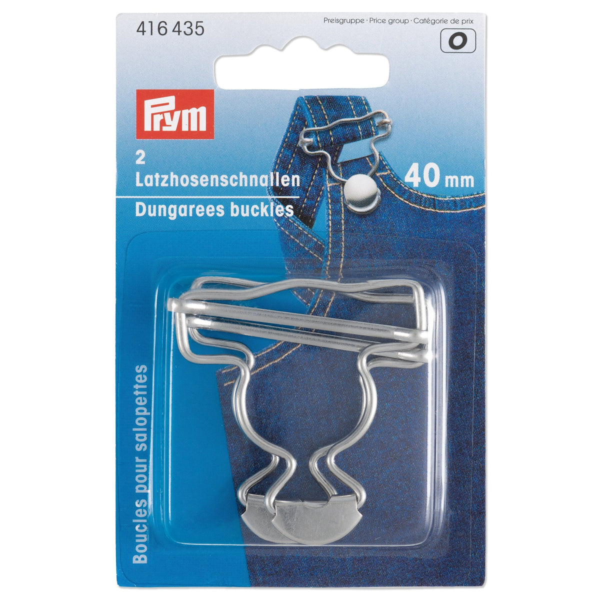 Prym Dungarees Buckles Brass 40mm in Silver Colour - 416435