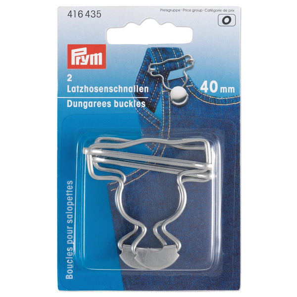 Prym Dungarees Buckles Brass 40mm in Silver Colour - 416435