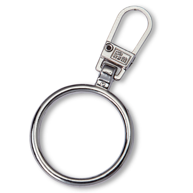 Prym Fashion Zipper Pullers: Stylish Silver Ring Metal Design - 482117
