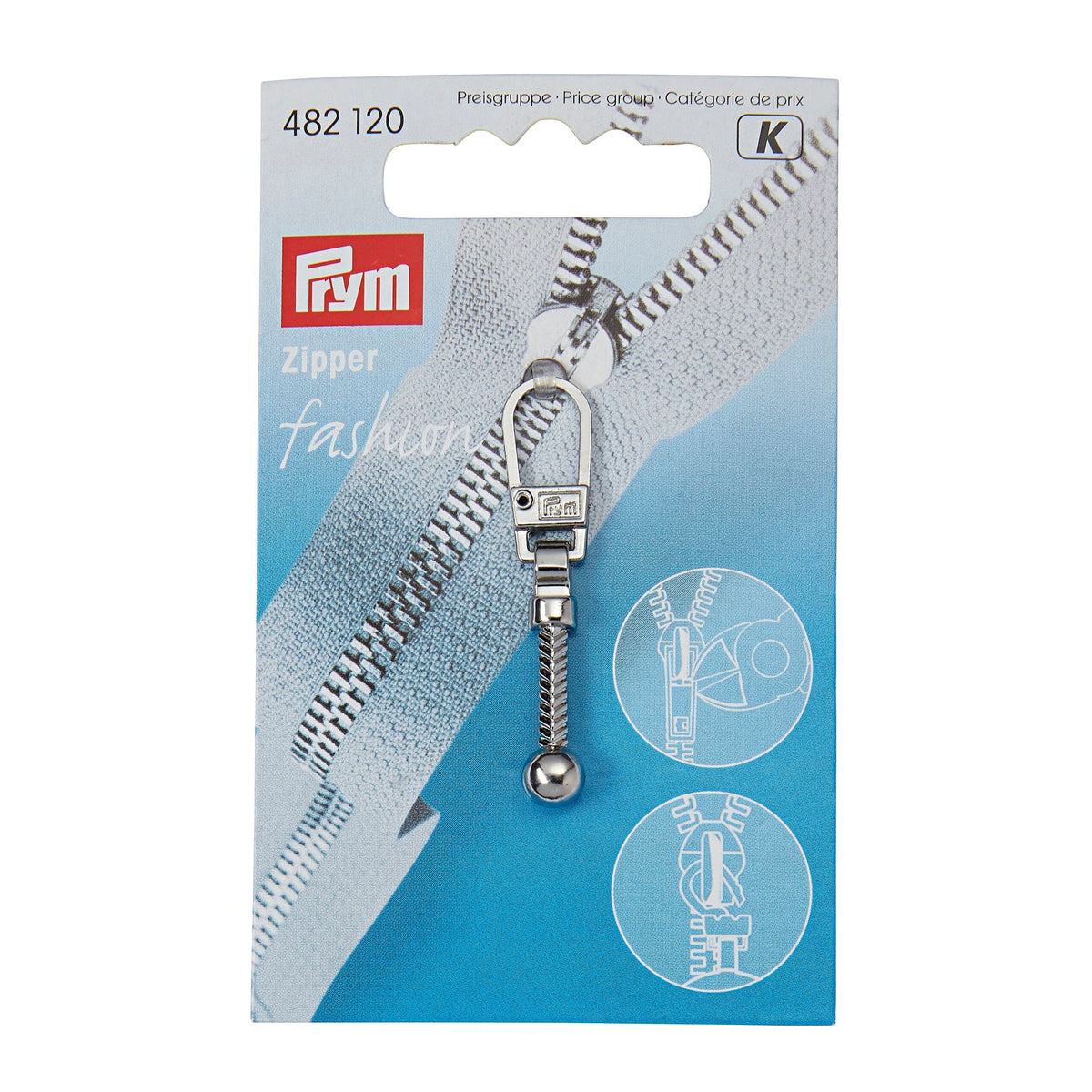 Prym Fashion Zipper Pullers: Stylish Silver Metal Designs - 482120