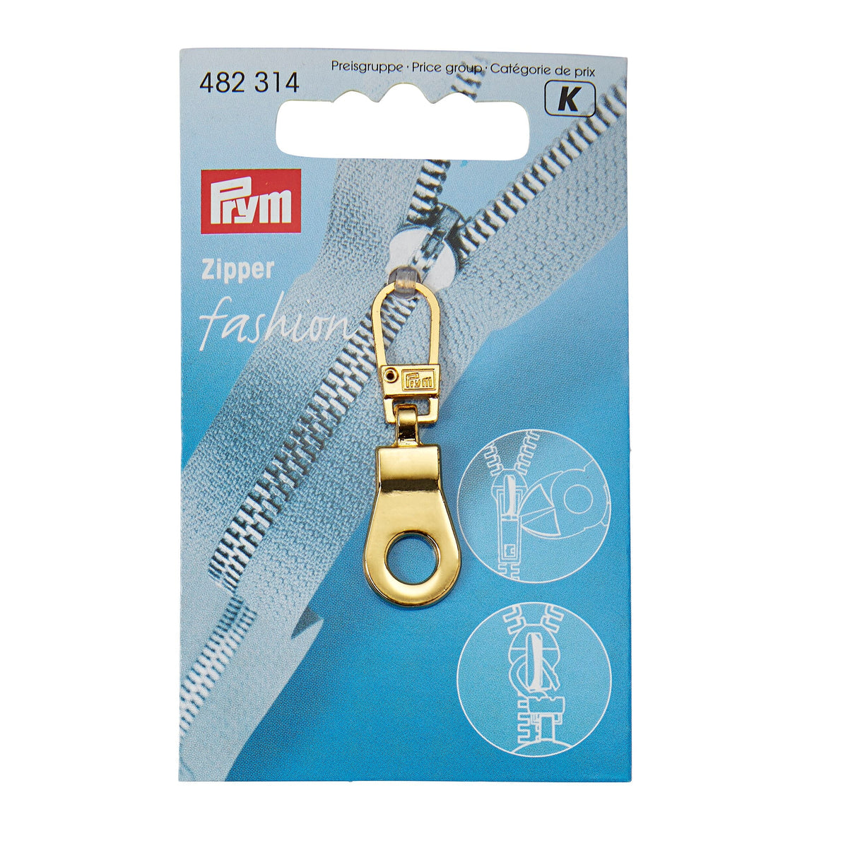 Prym Fashion Zipper Puller: Gold Eyelet for Stylish Designs - 482314