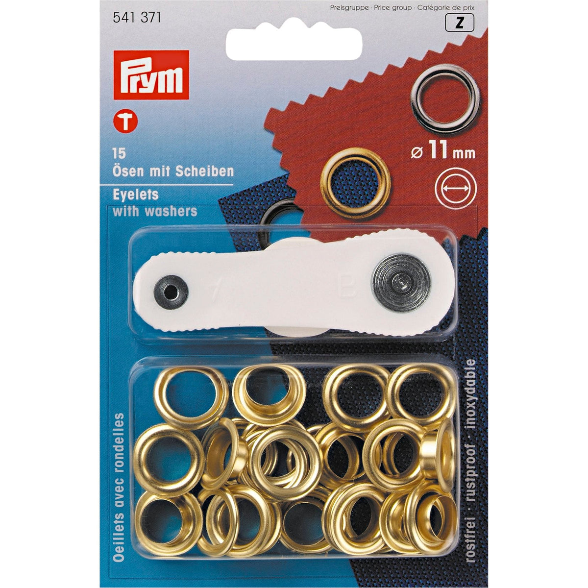 Prym Eyelets and Washers 11mm Gilt - UK Edition - 541371
