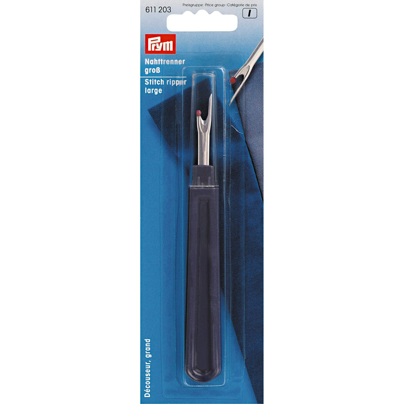 Prym Stitch Ripper: Large Plastic Handle with Steel Blade - 611203