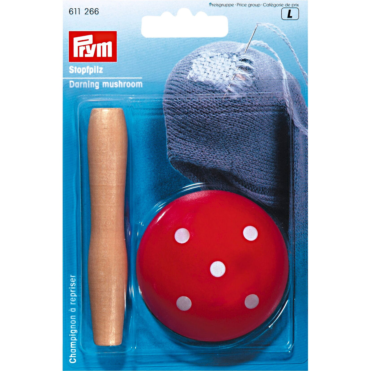Prym Darning Mushroom: Natural Lacquered Toadstool Pattern Tool - 611266