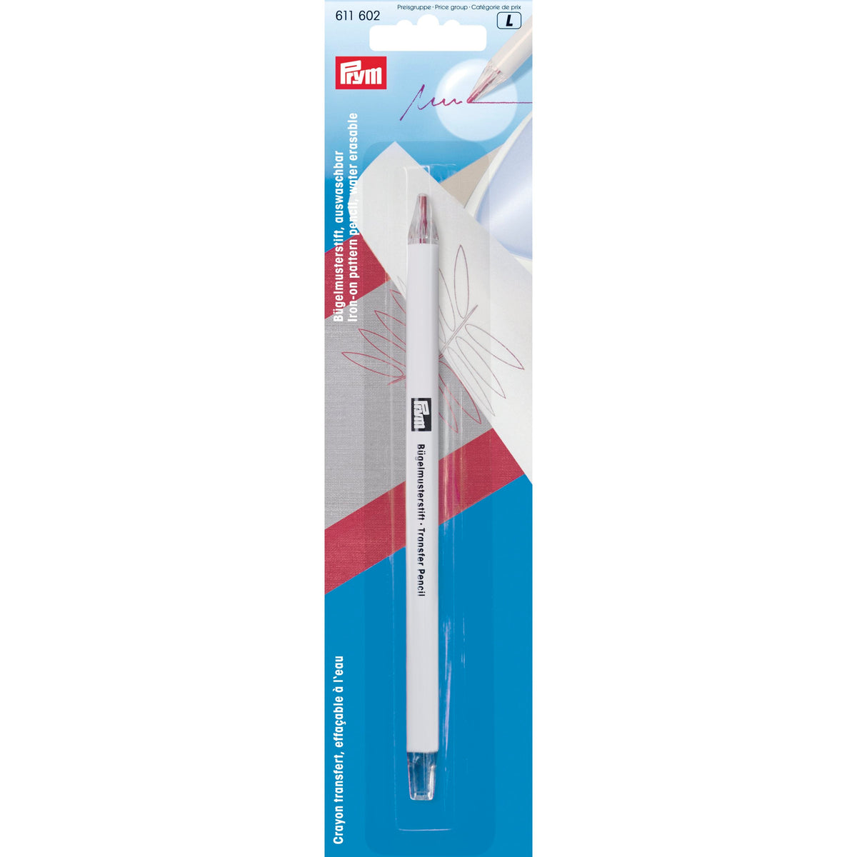 Prym Iron-On Pattern Pencil: Water Erasable Red for Easy Marking - 611602