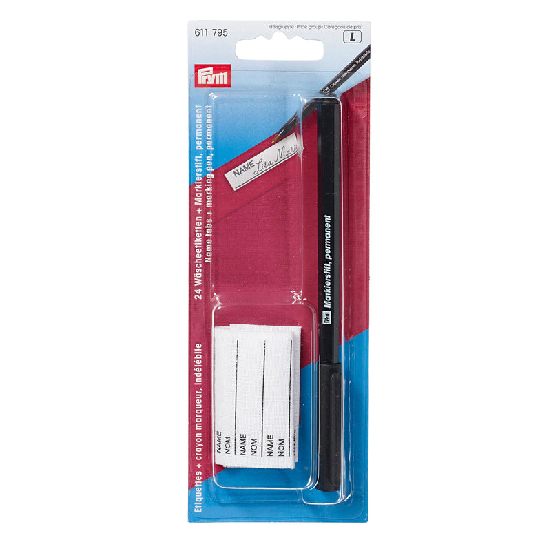 Prym Name Tabs with Permanent Marker Set - 611795