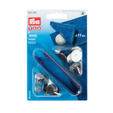 Prym Jeans-Buttons: Brass Plain 17mm in Silver Colour - 622240