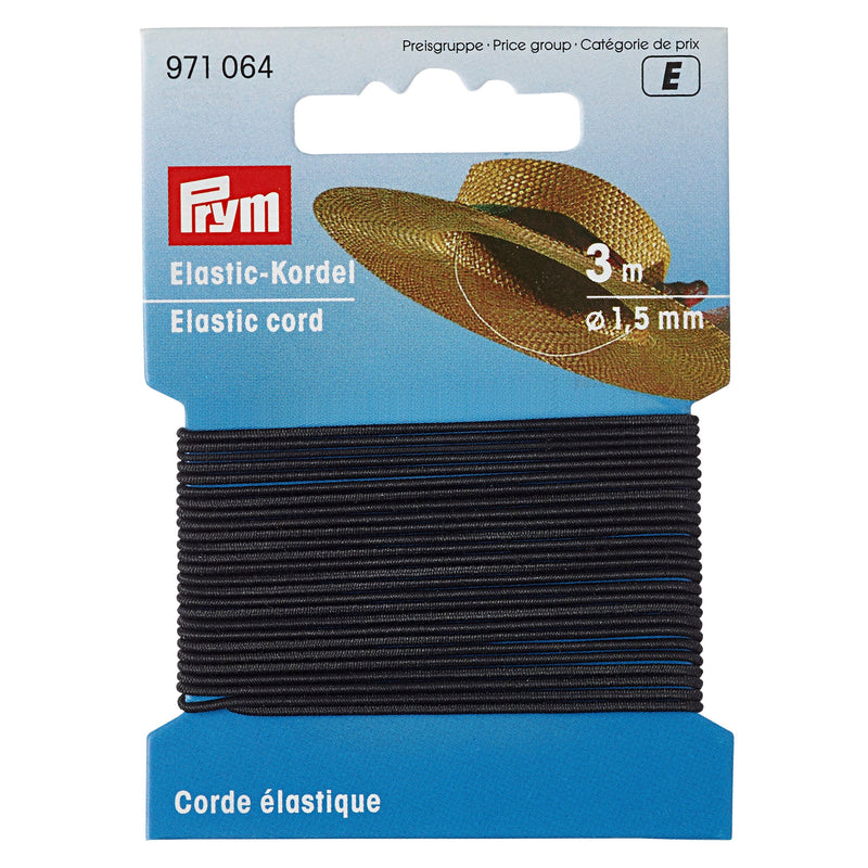 Prym Elastic Cord 1.5 mm Black: Durable and Versatile Solution - 971064