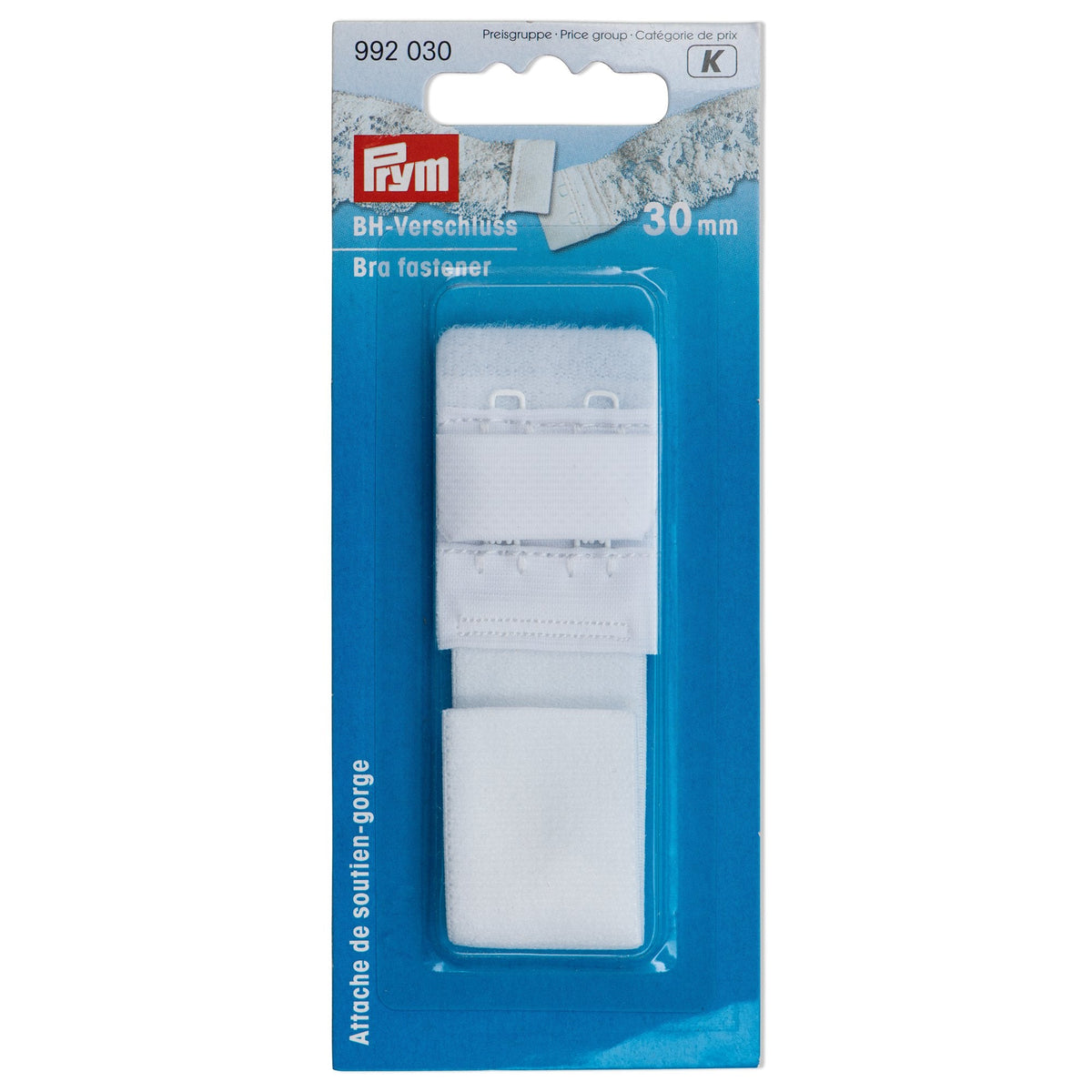 Prym Bra Fastener: Adjustable 2-Way Skin Protection, 30mm White - 992030