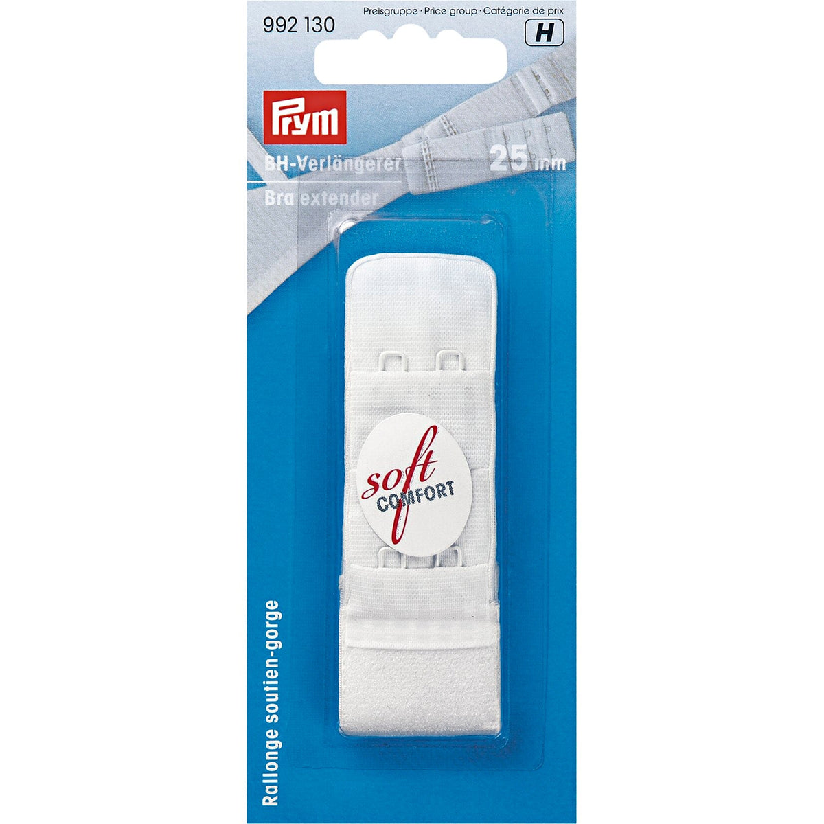 Prym Bra Extender 25mm: 3x2 Hooks in White for Perfect Fit - 992130
