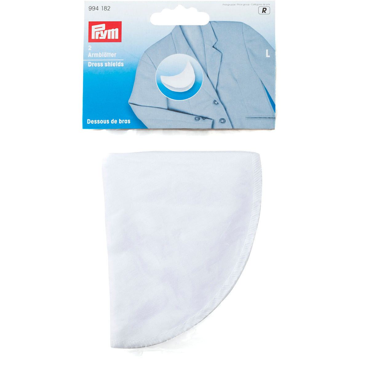 Prym Dress Shields Size M - 100% Cotton, White Comfort - 994181