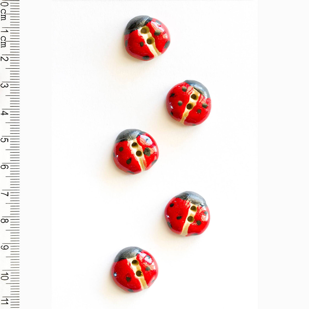 Handmade Sewing Buttons - Red Ladybird