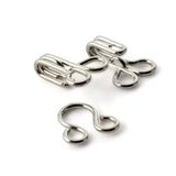 Prym Hooks and Eyes: Brass 1 Silver Colour for Sewing Projects - 263844