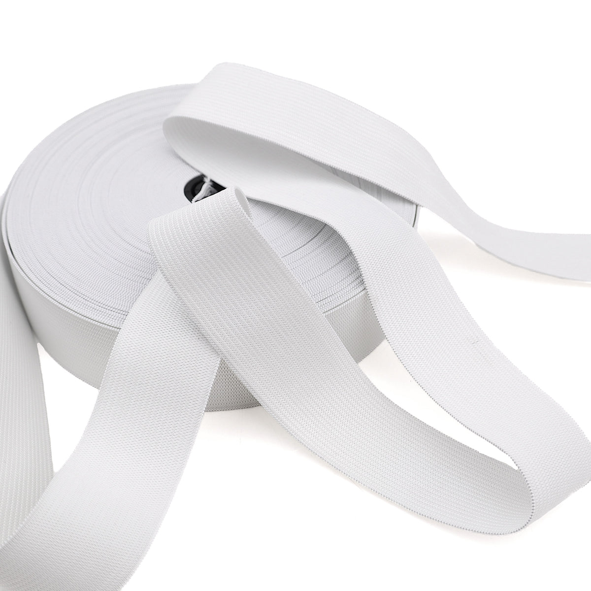 Knitted Flat Elastic Band for Sewing, Dressmaking, DIY Crafts | Multi-Widths - White 1.25 Inch 31mm