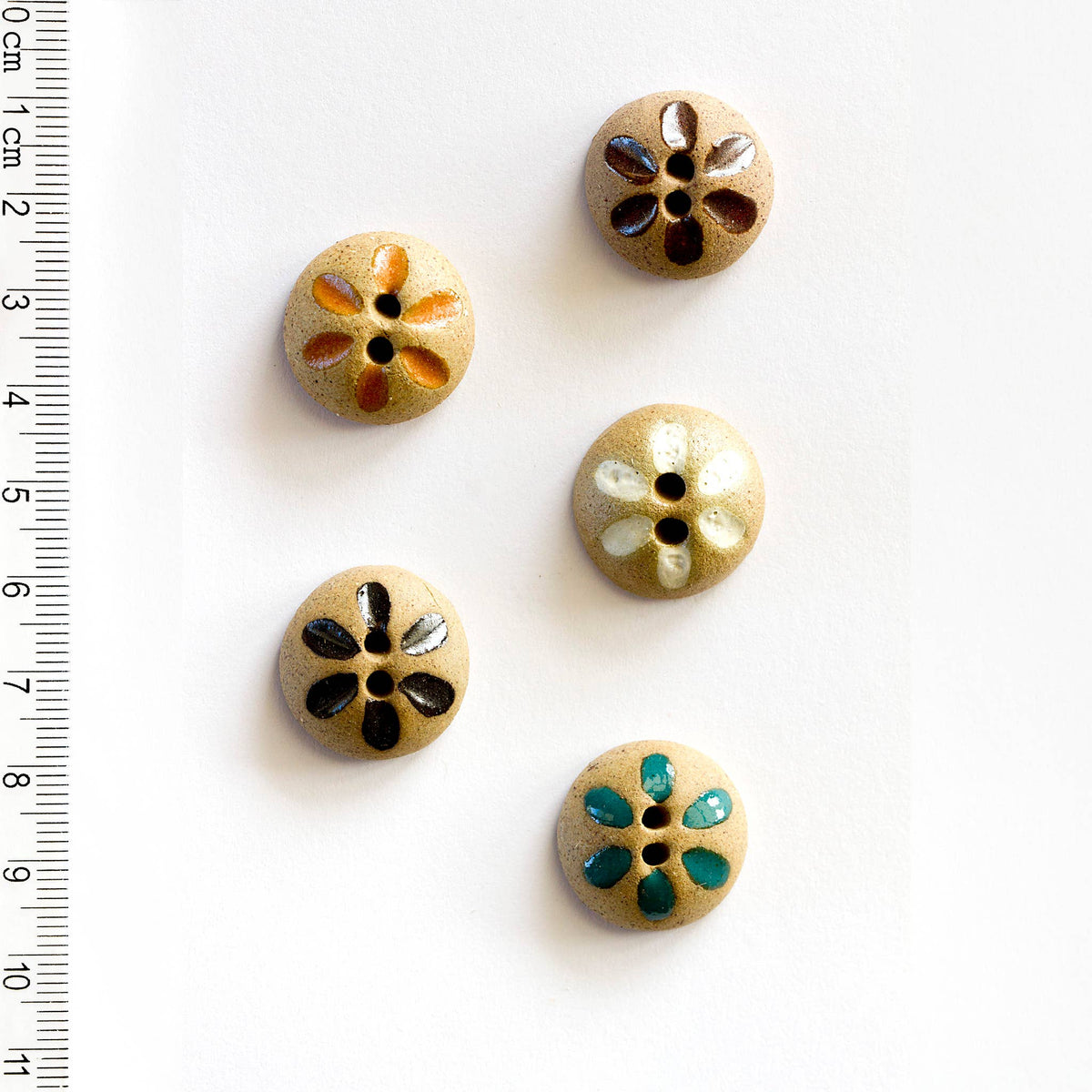 Handmade Sewing Buttons - Geometric Grooves