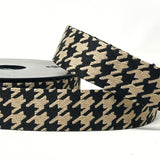 38mm Houndstooth Bag Making Webbing Strong Strap Material - Black/Gold