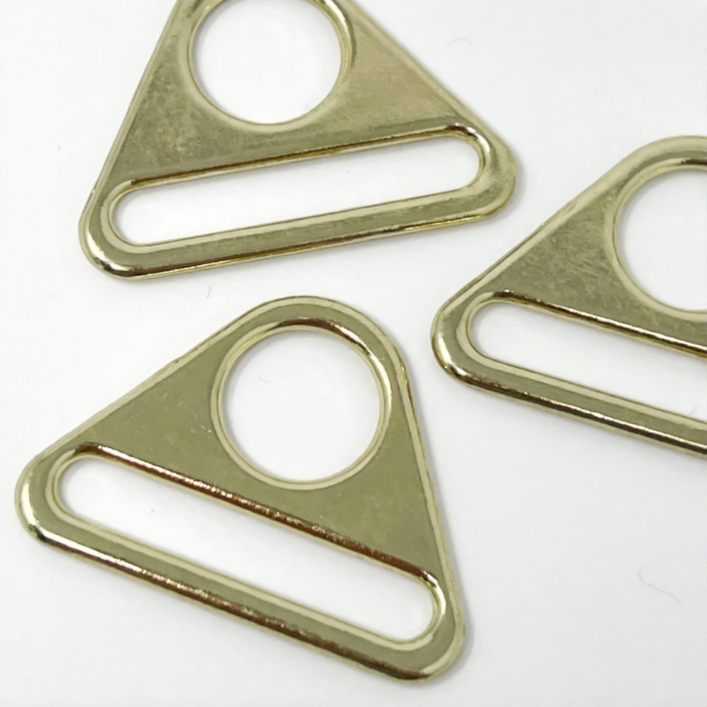 38mm Metal Triangle Connector for Bag Making Hardware for Straps & Handles - Bright Brass