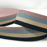 38mm Stripe Bag Making Webbing Strong Strap Material - Black/Natural/Blue/Pink