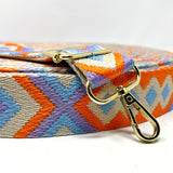 38mm Tribal Bag Making Webbing Strong Strap Material - Orange/Stone/Sky/Lilac