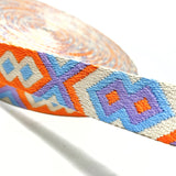 38mm Tribal Bag Making Webbing Strong Strap Material - Orange/Stone/Sky/Lilac