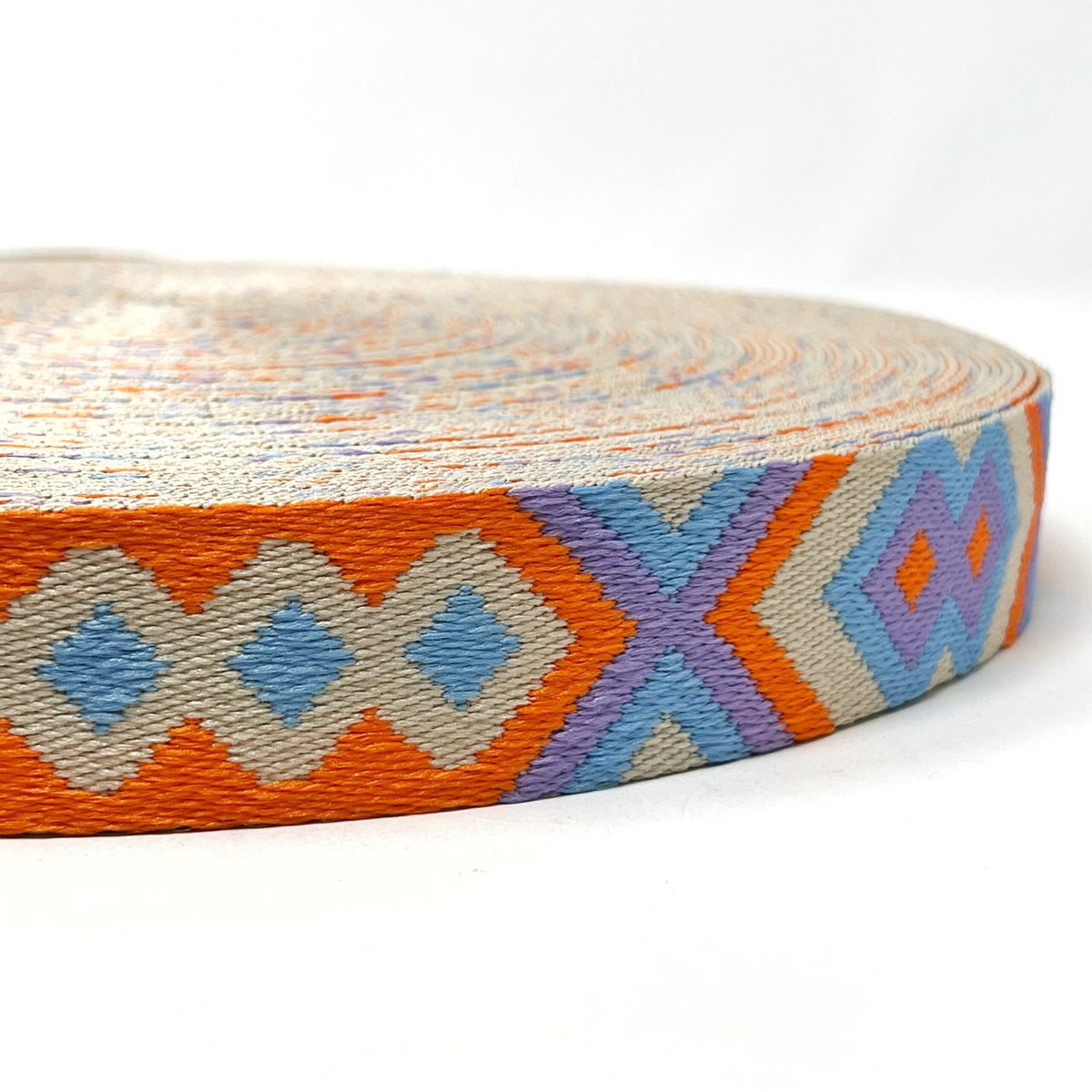 38mm Tribal Bag Making Webbing Strong Strap Material - Orange/Stone/Sky/Lilac