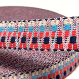 38mm Zig Zag Bag Making Webbing Strong Strap Material - Red/Blue/Stone
