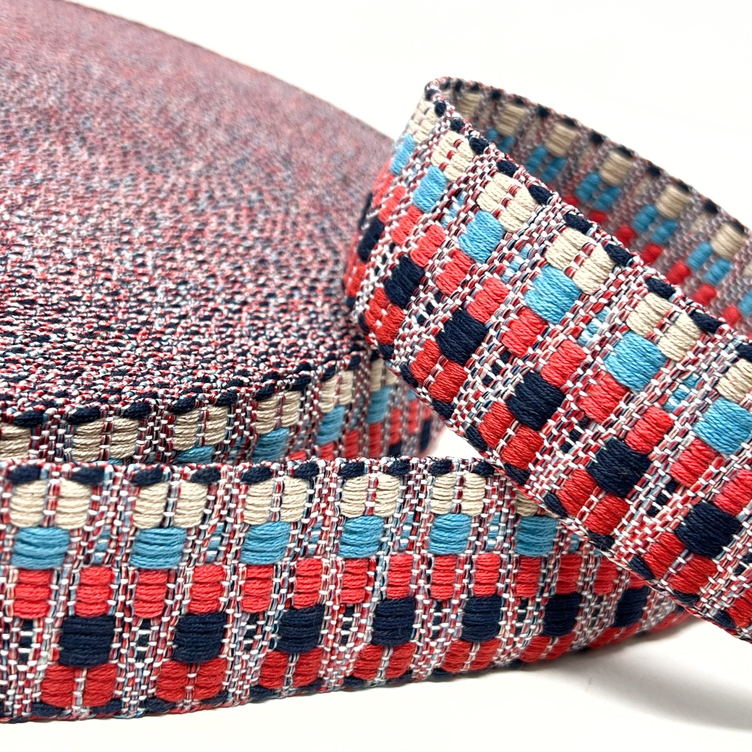 38mm Zig Zag Bag Making Webbing Strong Strap Material - Red/Blue/Stone ...