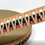 38mm Zig Zag Bag Making Webbing Strong Strap Material - Stone/Red/Navy/Orange/Natural