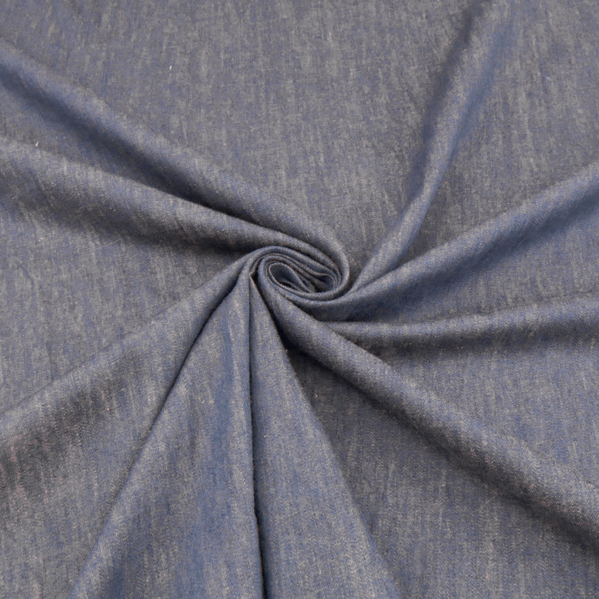 4.5oz Plain Cotton Chambray Lightweight Denim Dressmaking Fabric - Grey Blue