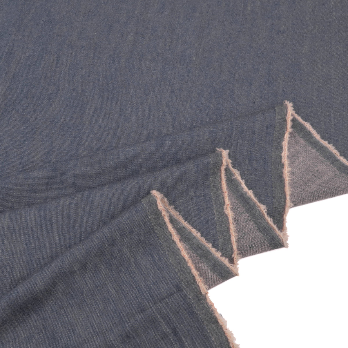 4.5oz Plain Cotton Chambray Lightweight Denim Dressmaking Fabric - Grey Blue