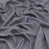 4.5oz Plain Cotton Chambray Lightweight Denim Dressmaking Fabric - Grey Blue