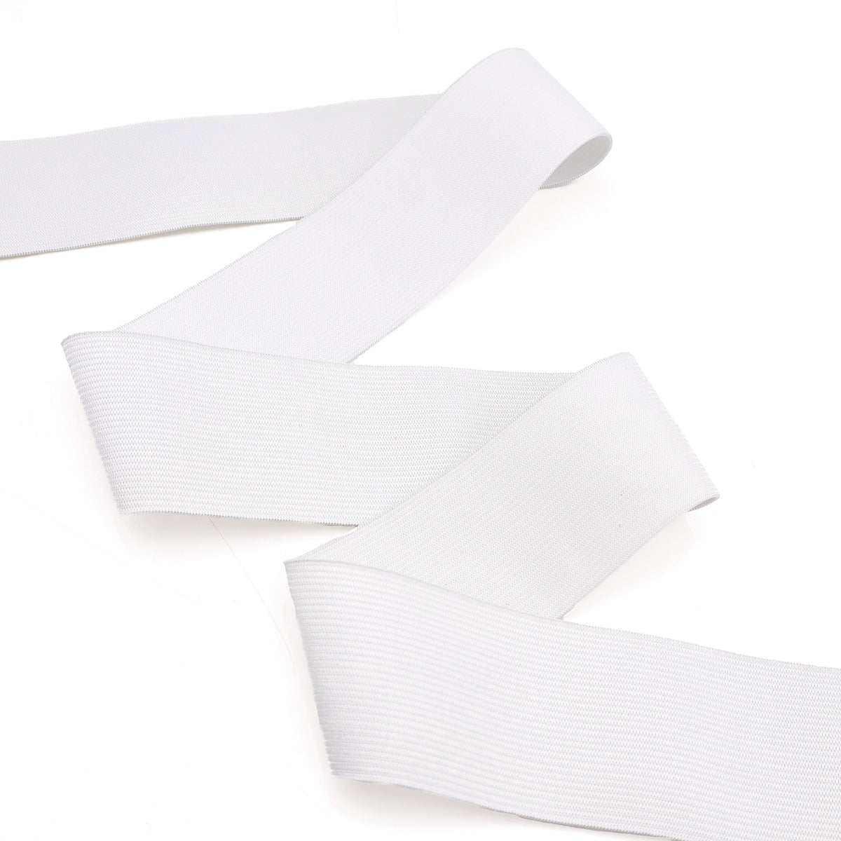 Knitted Flat Elastic Band for Sewing, Dressmaking, DIY Crafts | Multi-Widths - White 2 Inch 50mm