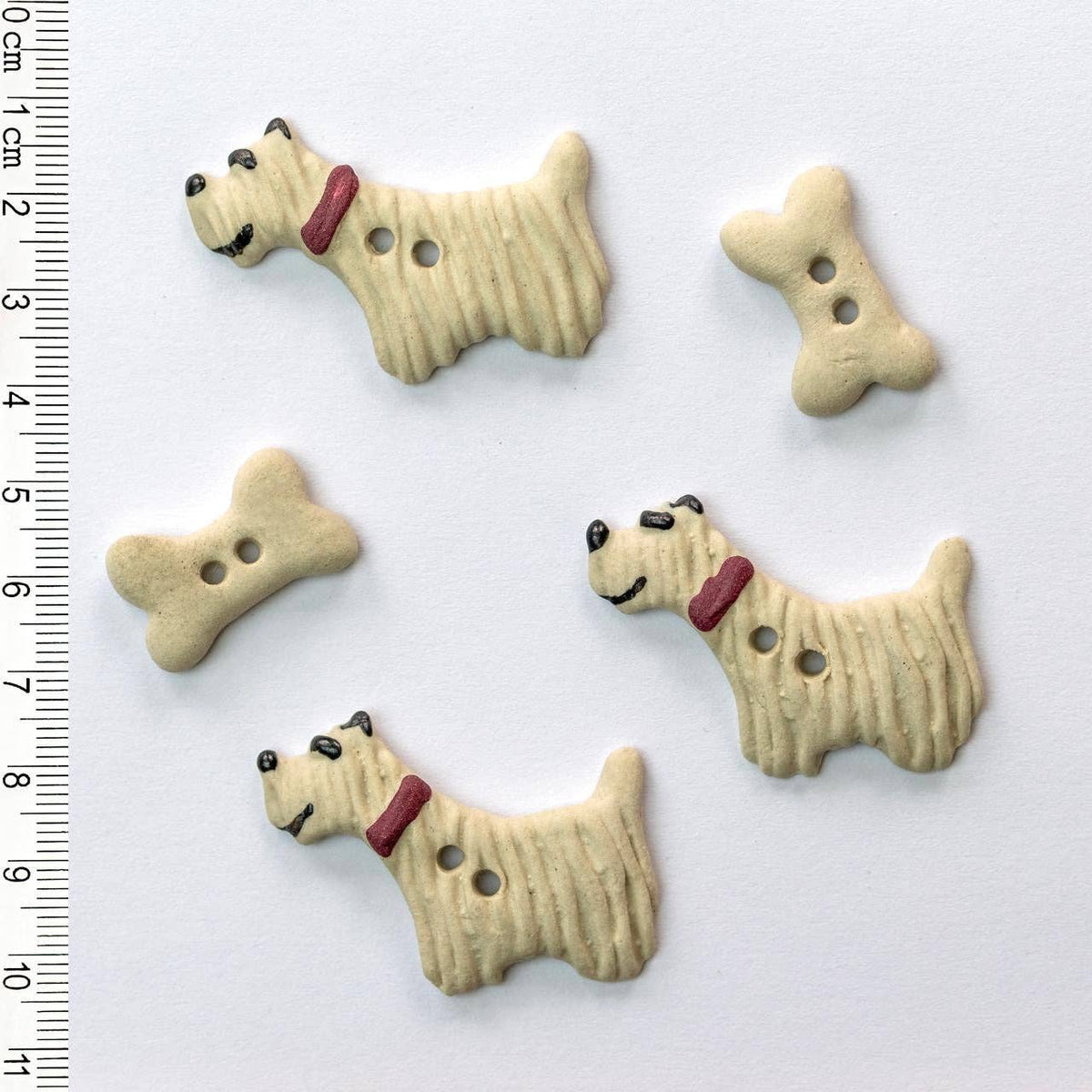 Handmade Sewing Buttons - Dog and Bone