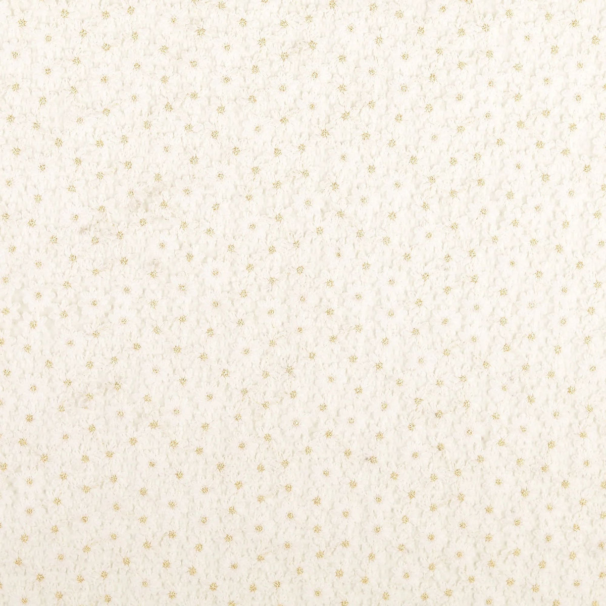 Daisy Sheer Lace Gold Glitter Floret Dressmaking Fabric - Off White