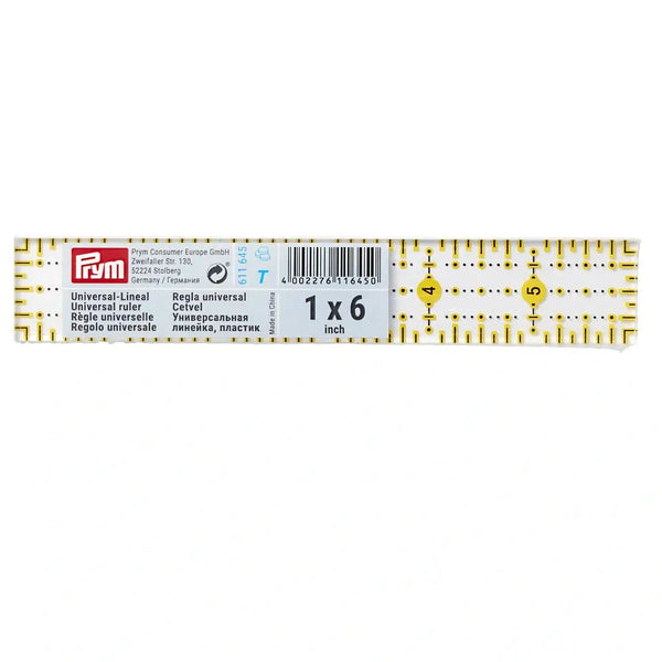 Prym Universal Ruler: Precision 1x6 Inch Omnigrid Tool - 611645