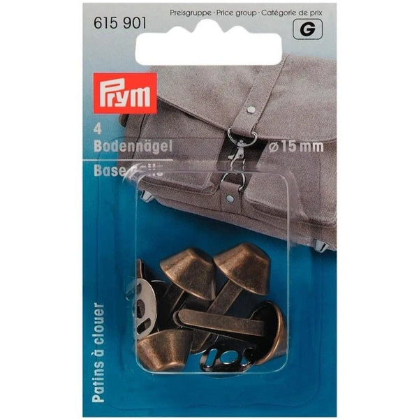 Prym Base Nails for Bags 15mm in Antique Brass Finish - 615901