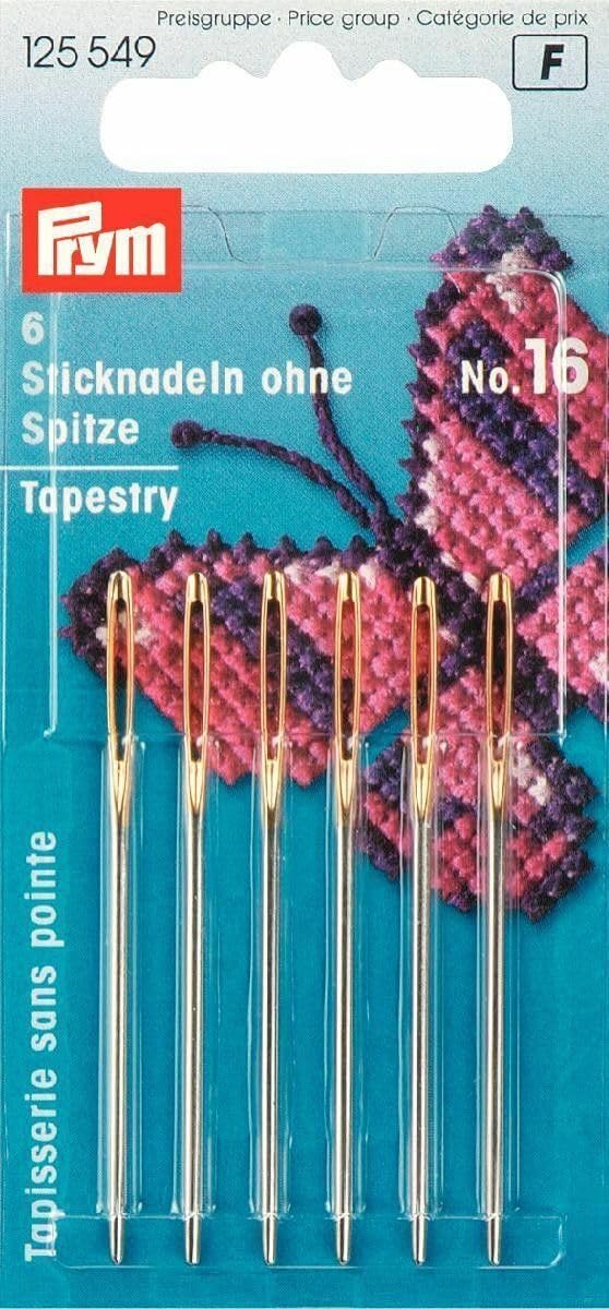 Prym Tapestry Needles No. 16: Blunt Point, Multi-Colour, 1.60x55mm - 125549