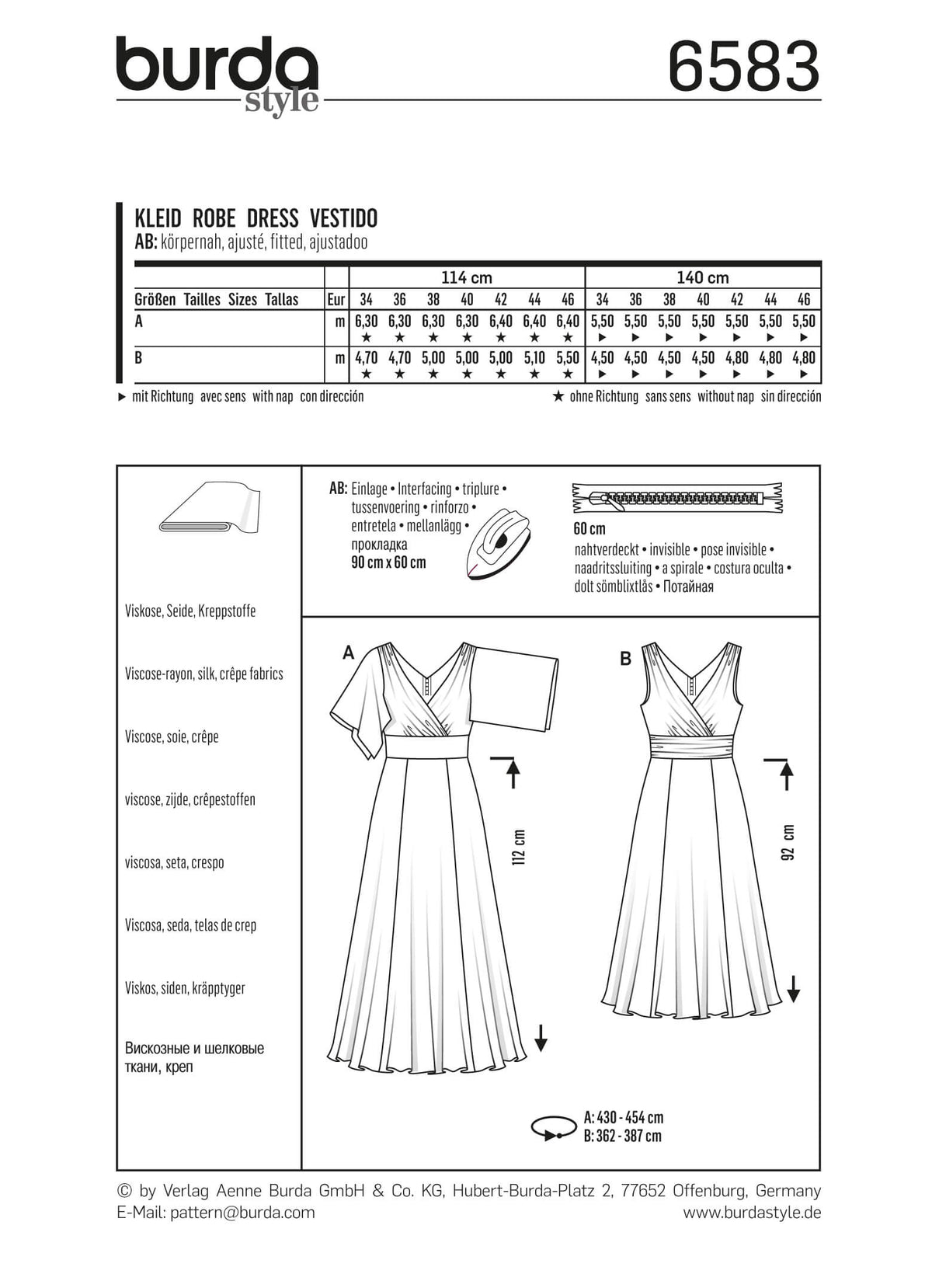 Burda Style Miss Dress Sewing Pattern for Stylish Creations B6583