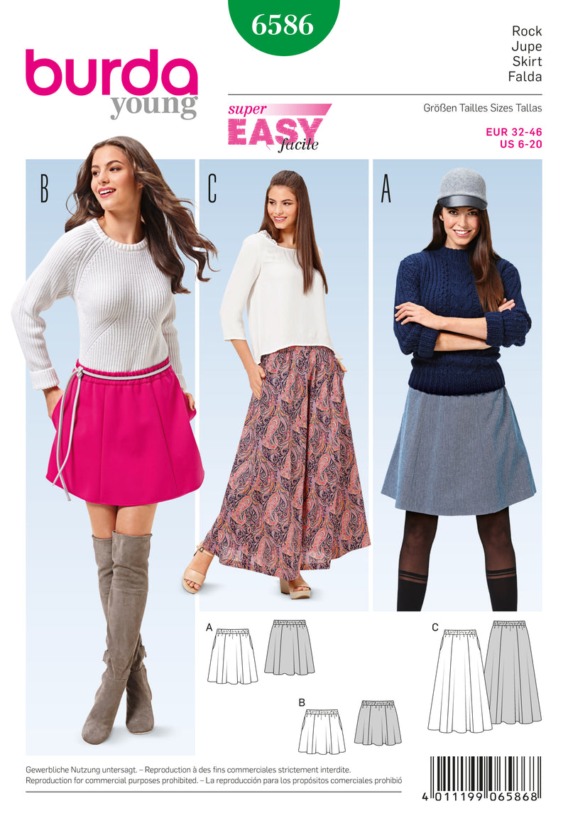 Burda Style Miss Skirt Sewing Pattern for Stylish Creations B6586