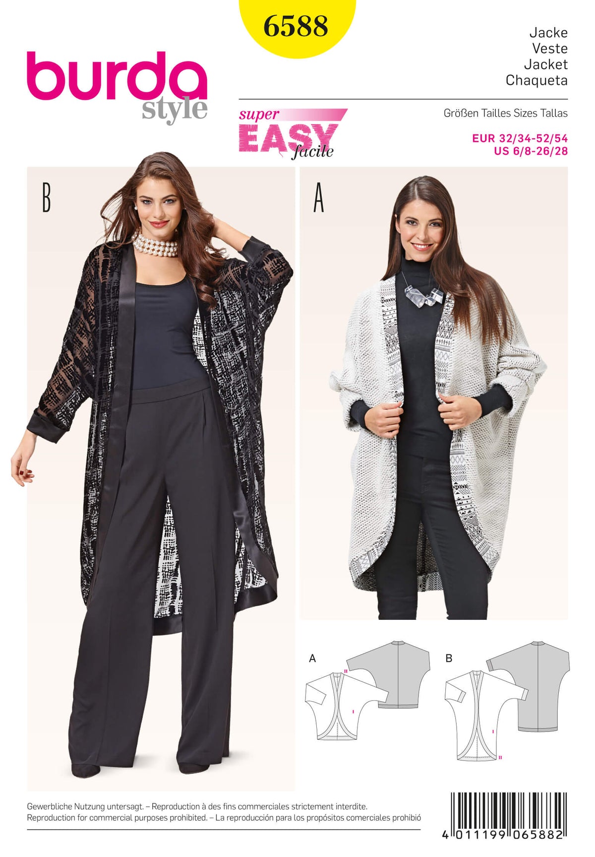 Burda Style Miss Jacket Sewing Pattern for Stylish Creations B6588