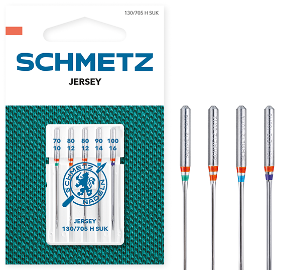 Schmetz Jersey Sizes 70-100 Sewing Machine Needles - Pack of 5