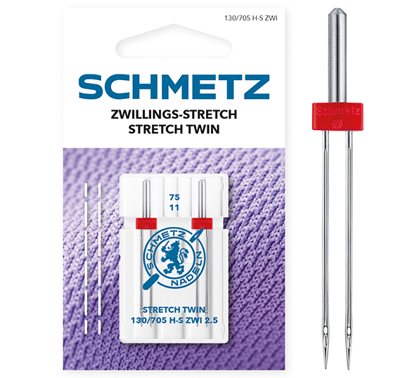 Schmetz Stretch Twin 2.5mm Size 75/11 Sewing Machine Needle - Pack of 1