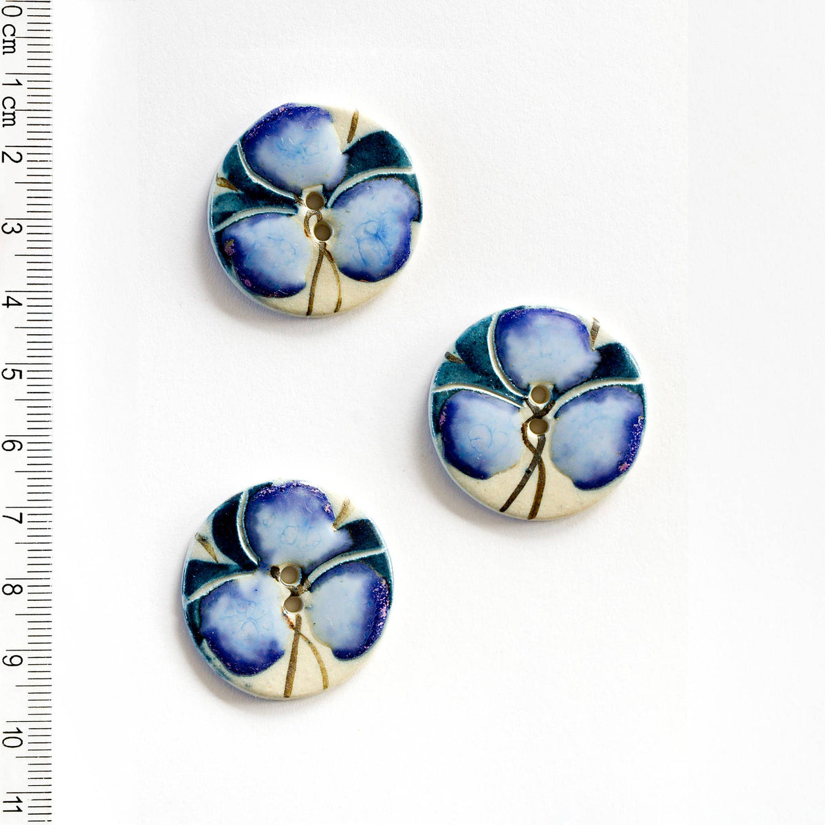 Handmade Sewing Buttons - Wedgewood Floral