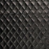 Enzo Faux Leather Stitched Embossed Coating Jacketing Fabric - Black Diamond