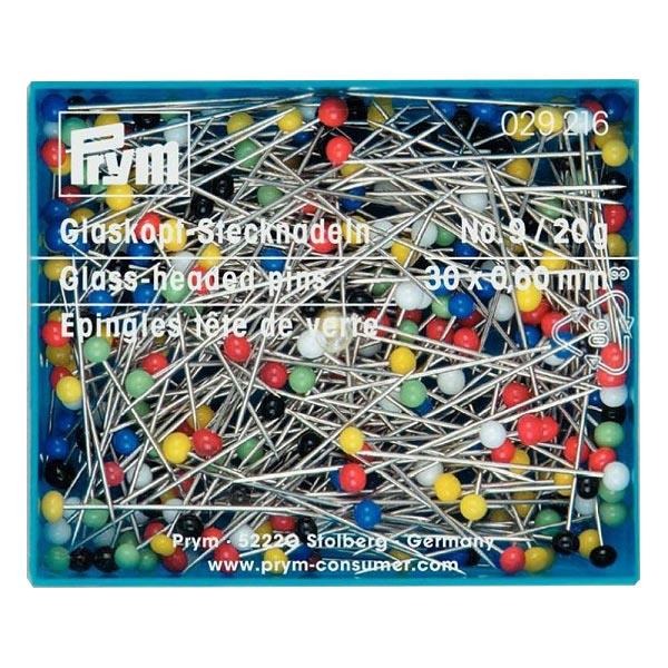 Prym Glass-Headed Pins 30x0.60, 200 Pack (20g) - 029216
