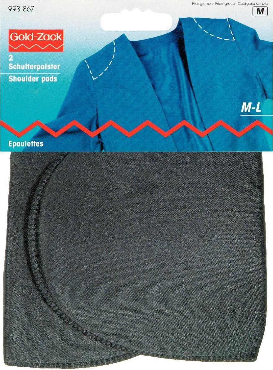 Prym Shoulder Pads Raglan with Hook & Loop Fastening Black M-L - 993837
