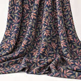 A Garden of Stiches Quilting Cotton Craft Fabric - Navy Leaves
