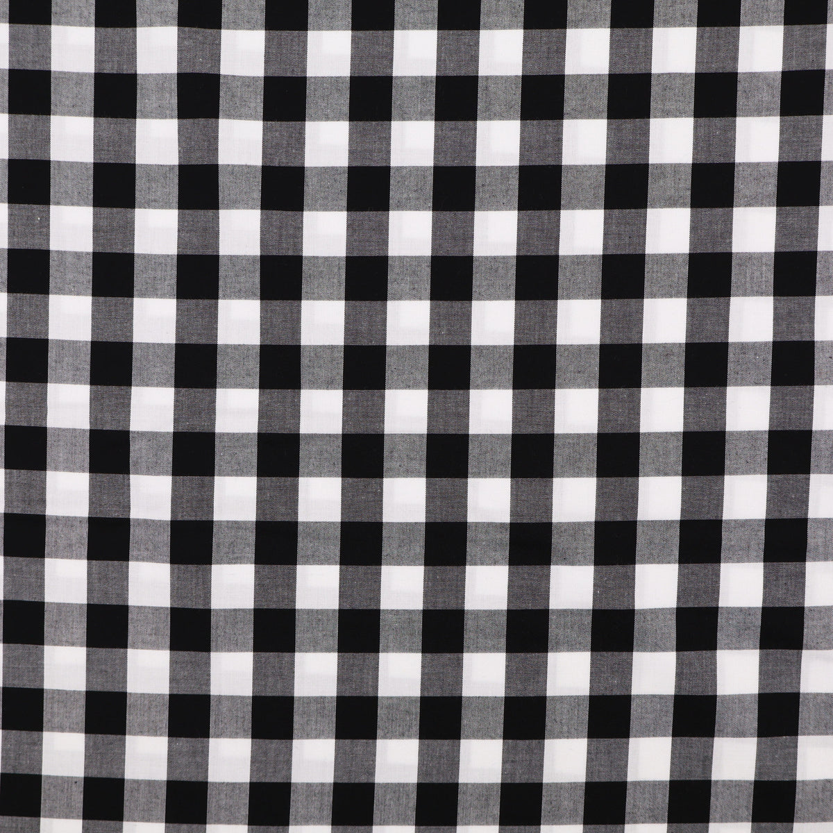 Ada Yarn Dyed 100% Cotton Gingham Check Fabric - Large Black